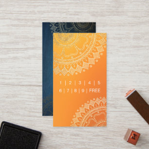 Cartão De Fidelidade Professor de Meditação Yoga Dourado Mandala Loyalt