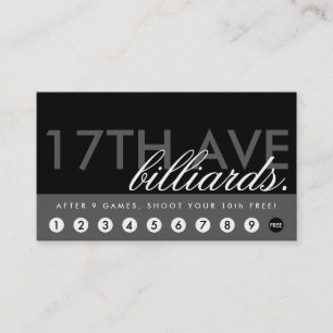 Cartão De Fidelidade Programa das recompensas dos BILHAR