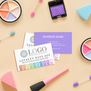 Cartão De Fidelidade Rainbow Stripes Heart 10 Sua Lealdade de Logotipo 