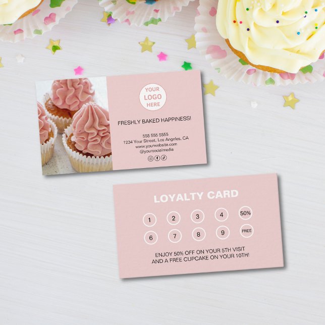 Cartão De Fidelidade Recompensa de Logotipo para Empresas (Bakery Logo Business Reward Loyalty Card)