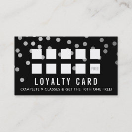 Cartão De Fidelidade REWARD LOYALTY CARD glam confetti prateado preto