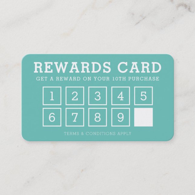 Cartão De Fidelidade REWARD PUNCH CARD simples lealdade moderna 10ª cas (Frente)