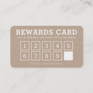Cartão De Fidelidade REWARD PUNCH CARD simples lealdade moderna 10ª kra