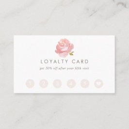 Cartão De Fidelidade Rosa Rosa Cor-de-rosa Aquarela Chic