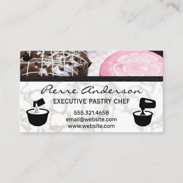 Cartão De Fidelidade Rosquinhas | mármore Dourado | Mistura de Ingredie (Frente)