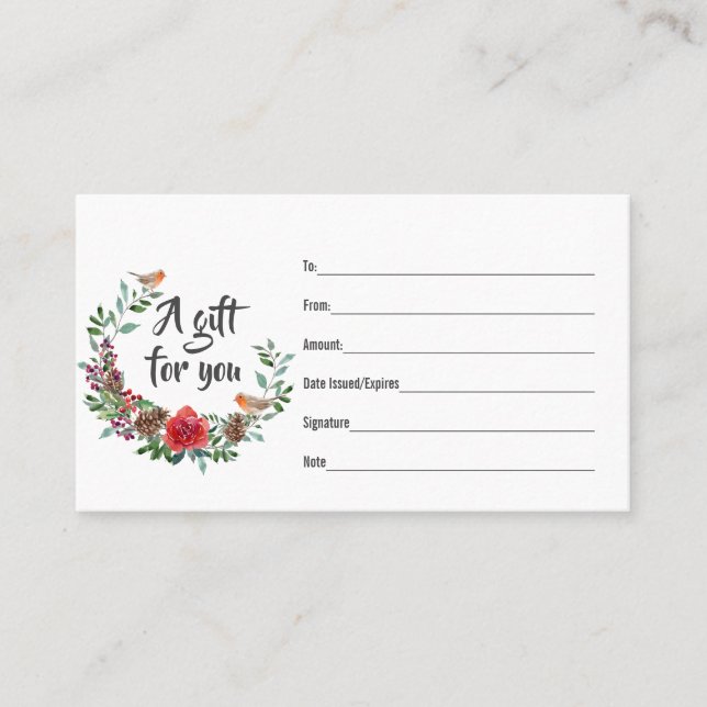 Cartão De Fidelidade Rua de Natal Red Robin Gift Card (Frente)