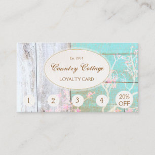 Cartão De Fidelidade Rustic Wood Country Vintage Boutique Punch Loyalty