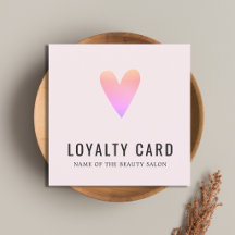 Cartão de Fidelidade Salão de Beleza Coração Rosa