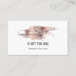 Cartão De Fidelidade Salão de Beleza Profissional Dourada da Caligrafia