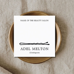 Cartão De Fidelidade Salão de Pinos Brancos Pretos e Elegantes Modernos