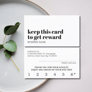 Cartão De Fidelidade Salão Negra Branca de Bela Branca Moderna Ivory