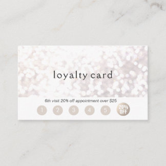 Cartão De Fidelidade Salon Customer Leyalty 6 Punch Glitter Bokek
