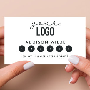 Cartão De Fidelidade Seu logotipo, preto e branco, com a placa mínima d