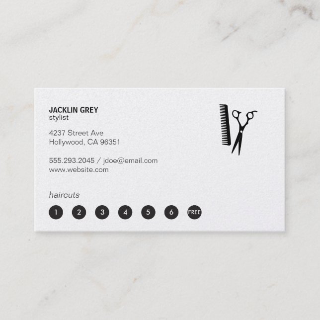 Cartão De Fidelidade Shears & Comb (cartão perfurado 7) (Frente)