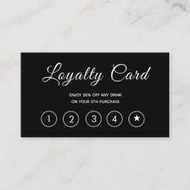 Cartão De Fidelidade Simples de Preto de Script Moderno