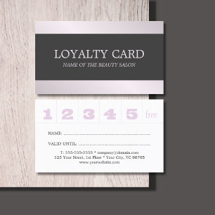 Cartão De Fidelidade Simples Elegante Stripes Beauty Salon Loyalty Card