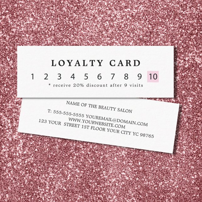 Cartão De Fidelidade Simples Elegante White Rose Beauty Lealdade (Criador carregado)