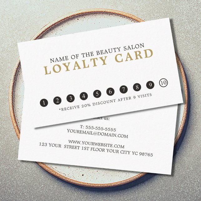 Cartão De Fidelidade Simples Lealdade à Bela Cinza Branca Elegante (Criador carregado)