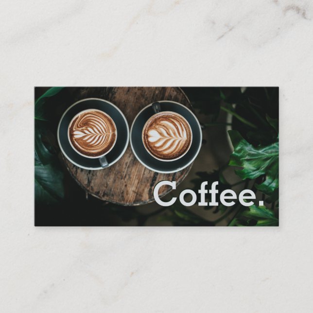Cartão De Fidelidade Simples lealdade Dois Cafés Carrinho (Frente)