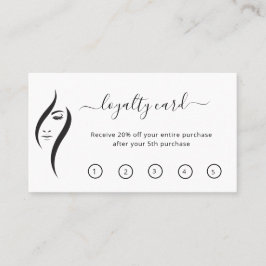 Cartão De Fidelidade Simples Salão Branco E Bela Negra