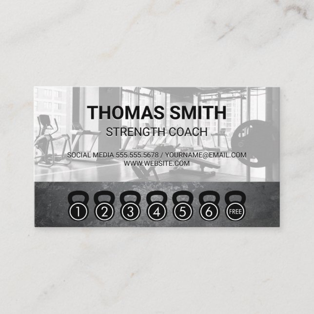 Cartão De Fidelidade Sinos de Kettle | Placa de aperto | Treinador de F (Frente)