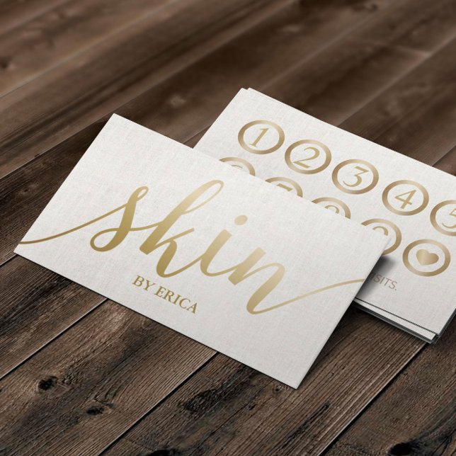 Cartão De Fidelidade Skincare Salon Spa Esthetician Lealdade Elegante (Criador carregado)
