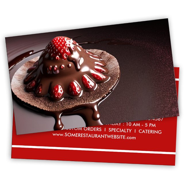Cartão De Fidelidade sobremesa de morango com chocolate (Criador carregado)