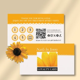 Cartão De Fidelidade Solo Floral Branco Laranja Moderno