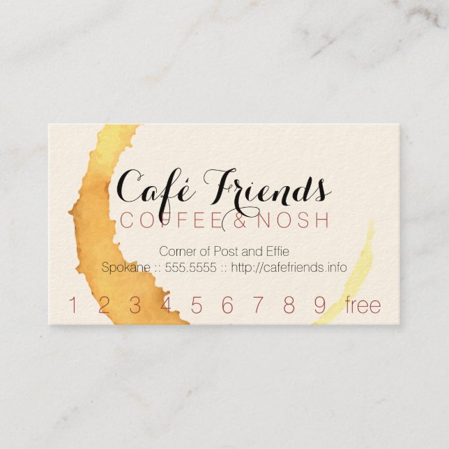 Cartão de Fidelidade / Sorteio de Manchas de Café (Frente)