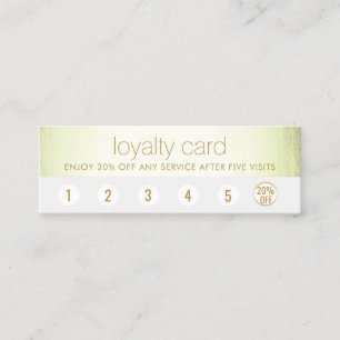Cartão De Fidelidade Spa Salon 6 Punch Customer Leyalty Green Stripe