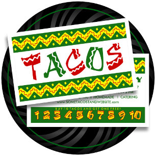 Cartão De Fidelidade tacos do arriba (cartão de perfurador da lealdade