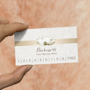 Cartão De Fidelidade Terapia de Massagem Lealdade Elegante Lotus Salon 