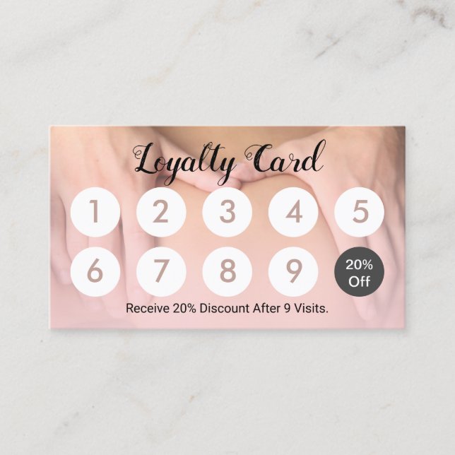 Cartão De Fidelidade Terapia de Massagem Spa 10 Punch - Lealdade ao cli (Frente)
