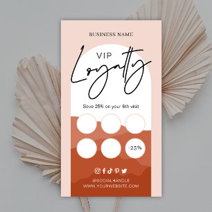 Cartão De Fidelidade Terracotta Arch Logotipo Bohemian Unhas Salon Spa 