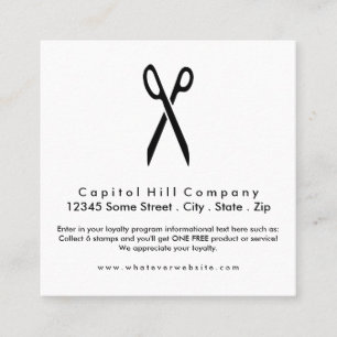 Cartão De Fidelidade tesoura de cabelo de lealdade