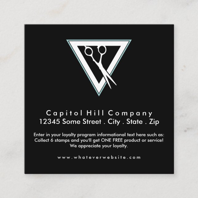 Cartão De Fidelidade tesoura de cabelo de lealdade (Frente)