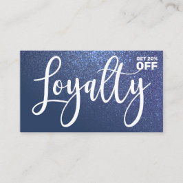 Cartão De Fidelidade Tipografia do Gradiente Azul com Marinho Chic