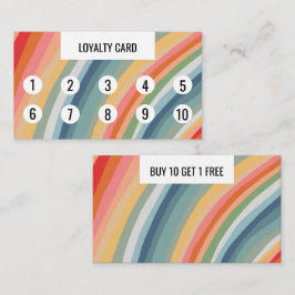 Cartão De Fidelidade Tiras Mínimas de Arco-Íris da Terra Quente 10