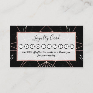 Cartão De Fidelidade Triângulos de mármore Dourados geométricos moderno