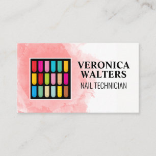 Cartão De Fidelidade Unhas decoradas Fundo da Aquarela