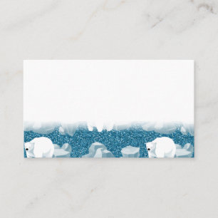 Cartão De Fidelidade Urso Polar Branco Norte Animal Selvagem Azul Frio