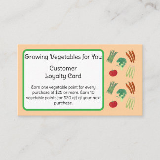 Cartão De Fidelidade Vegetable Theme Customer Loyalty Cards