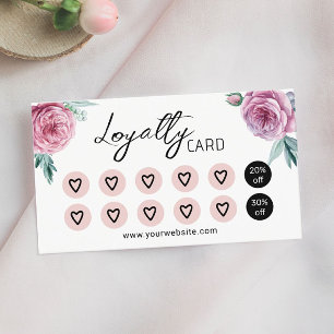 Cartão De Fidelidade Vintage Floral Crote Hearts Beauty Salon & Spa