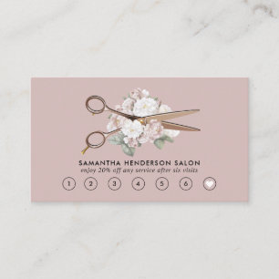 Cartão De Fidelidade Vintage - Hairstylist Floral Salon