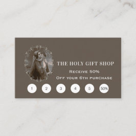 Cartão De Fidelidade Vintage Madonna e Child com Silver Frame