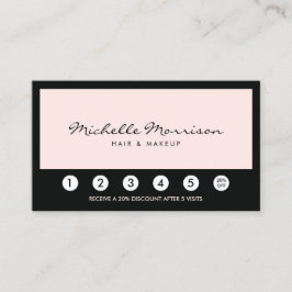 Cartão De Fidelidade Vintage Pink Makeup and Beauty Loyalty Card