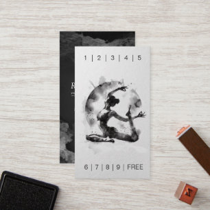 Cartão De Fidelidade Watercolor Yoga Reiki - Pose Rei Pigeon De Uma Per