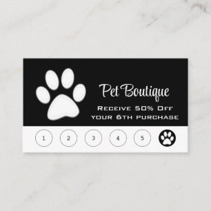 Cartão De Fidelidade White Dog Paw no serviço de aliciamento de animais