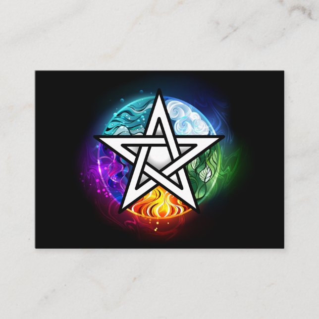 Cartão De Fidelidade Wiccan pentagram (Frente)