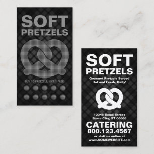 Cartão De Fidelidade xadrez com ponteiro de pretzel flexível